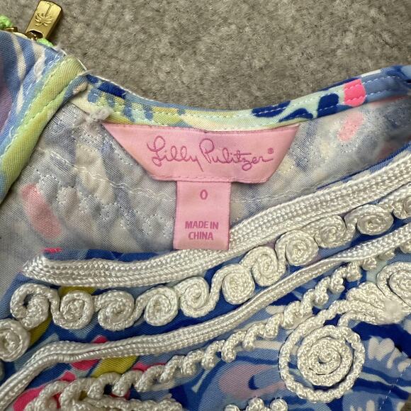 Lilly Pulitzer Dress Womens 0 Shell Print Lace Trim Sleeveless Summer Casual - Picture 4 of 11